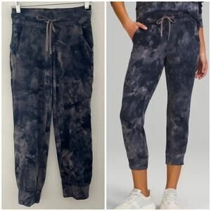 Lululemon Ready to Rulu High-Rise Jogger Crop Pants Tie Dye Pockets Navy Size 4